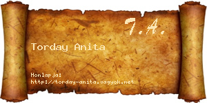 Torday Anita névjegykártya